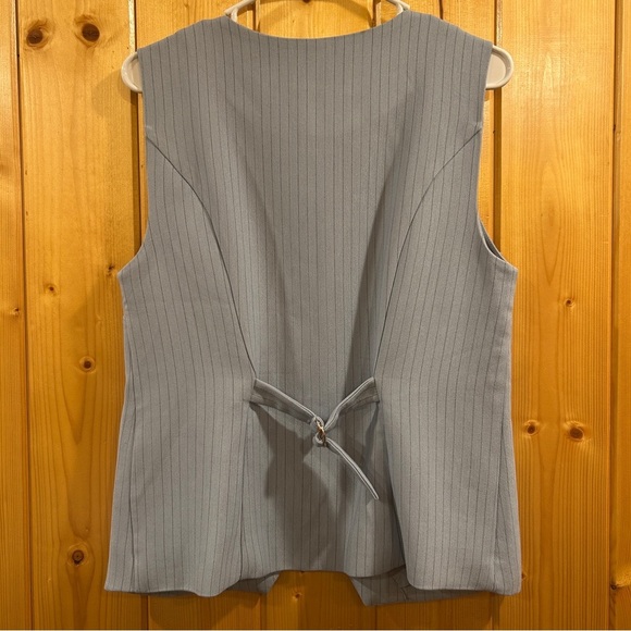 Abercrombie & Fitch Blue Striped Long-Length Tailored Vest Top Size M - Picture 5 of 7